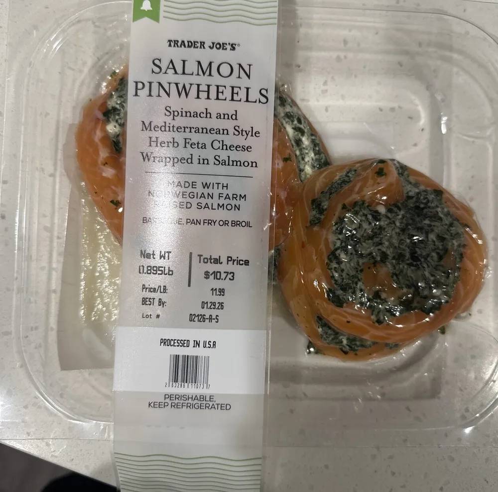 Salmon Pinwheels Spinach and Mediterranean Style Herb Feta Cheese Wrapped in Salmon