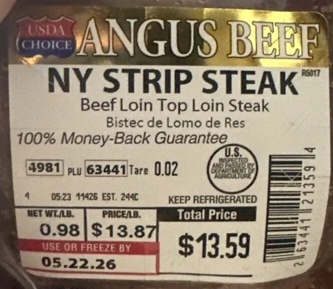 Angus Beef NY Strip Steak