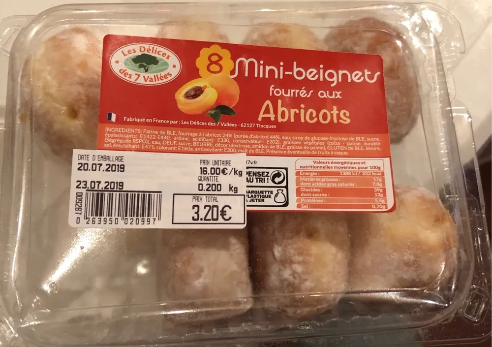 Mini beignets fourrés aux abricots
