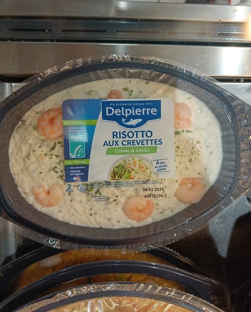 Risotto aux crevettes, Crème & Basilic