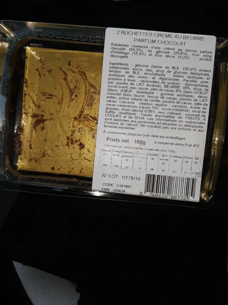 Buchette crème au beurre parfum chocolat