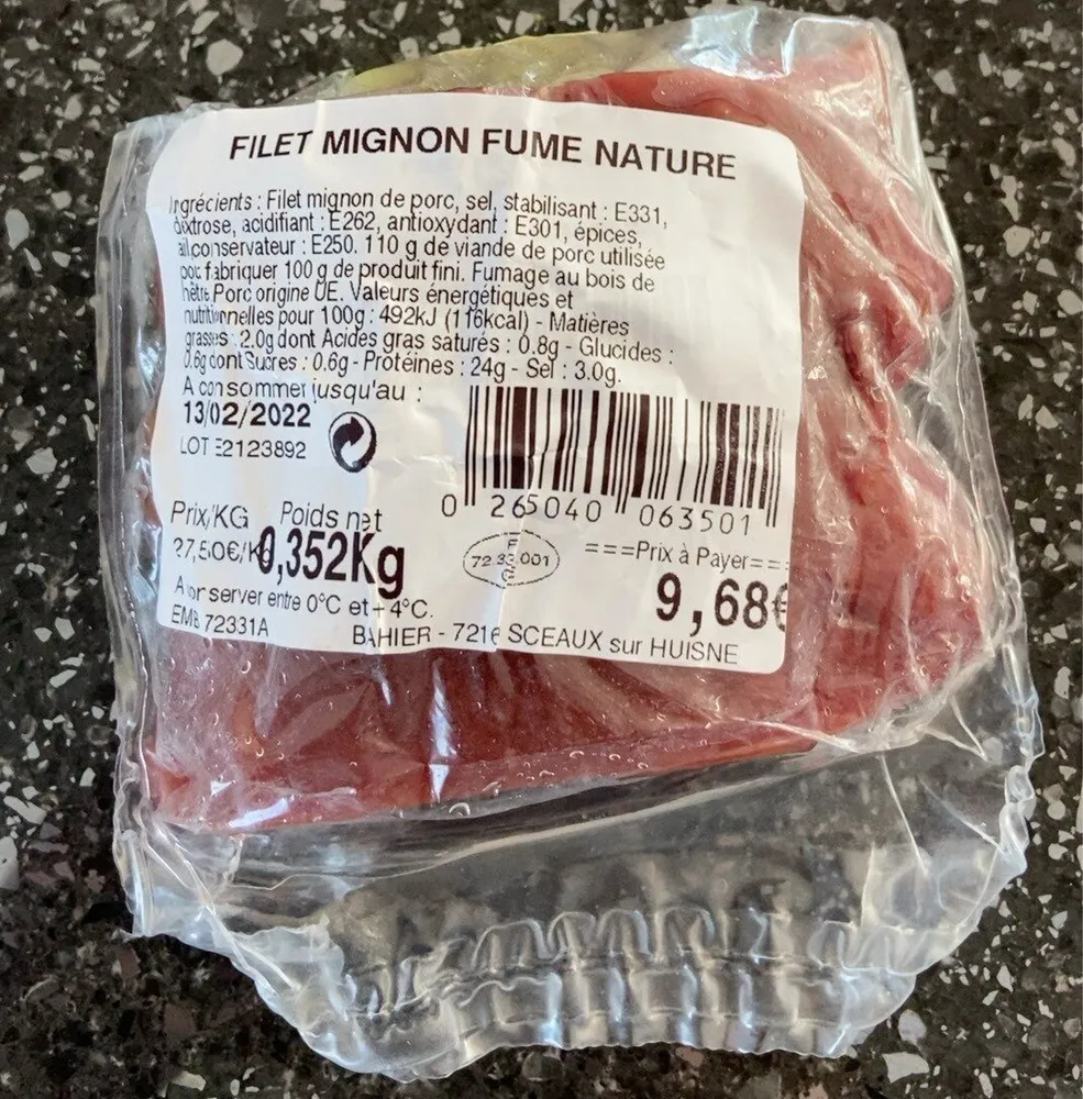Filet mognon fume nature