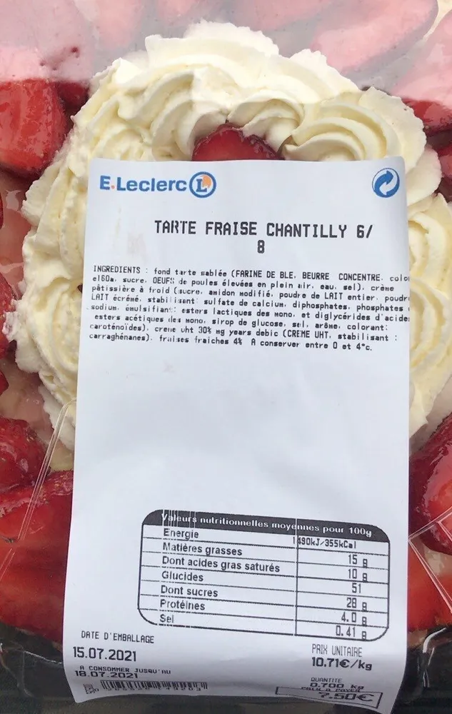 Tarte fraise chantilly 6/8
