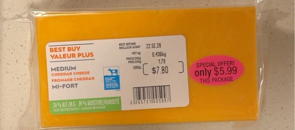 medium cheddar cheese