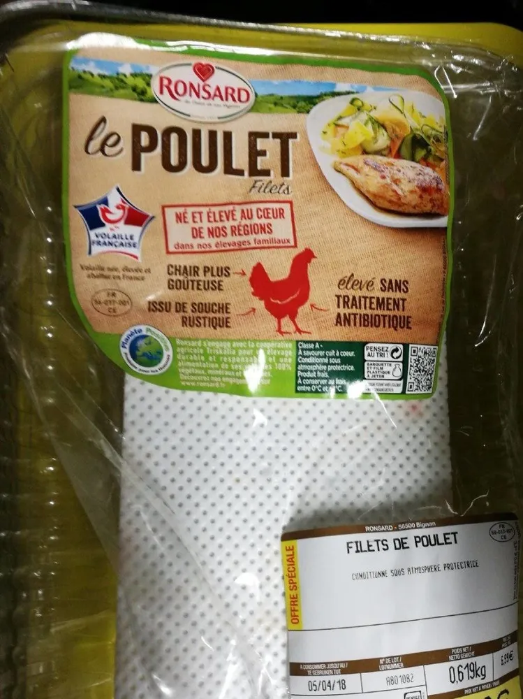 Le poulet filets sans antibiotiques volaille française