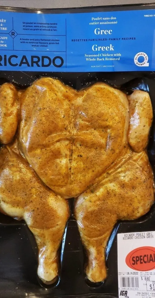 Poulet entier assaisonné Grec