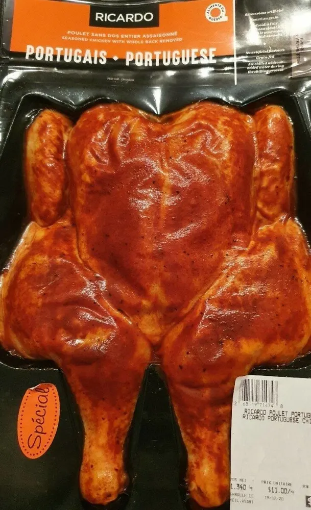 Poulet sans dos entier assaisonné portugais