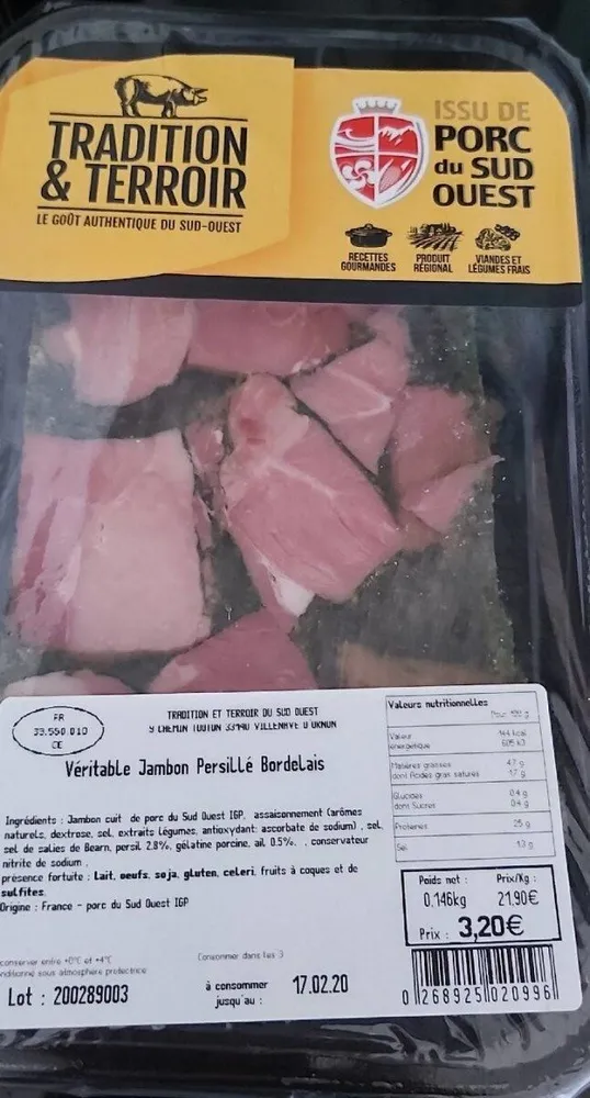 Véritable jambon persillé Bordelais
