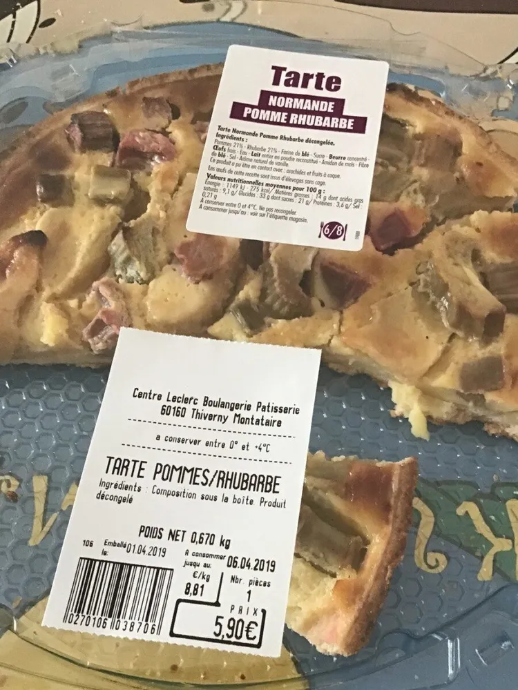 Tarte normande pomme rhubarbe