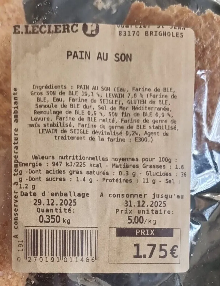 Pain au son