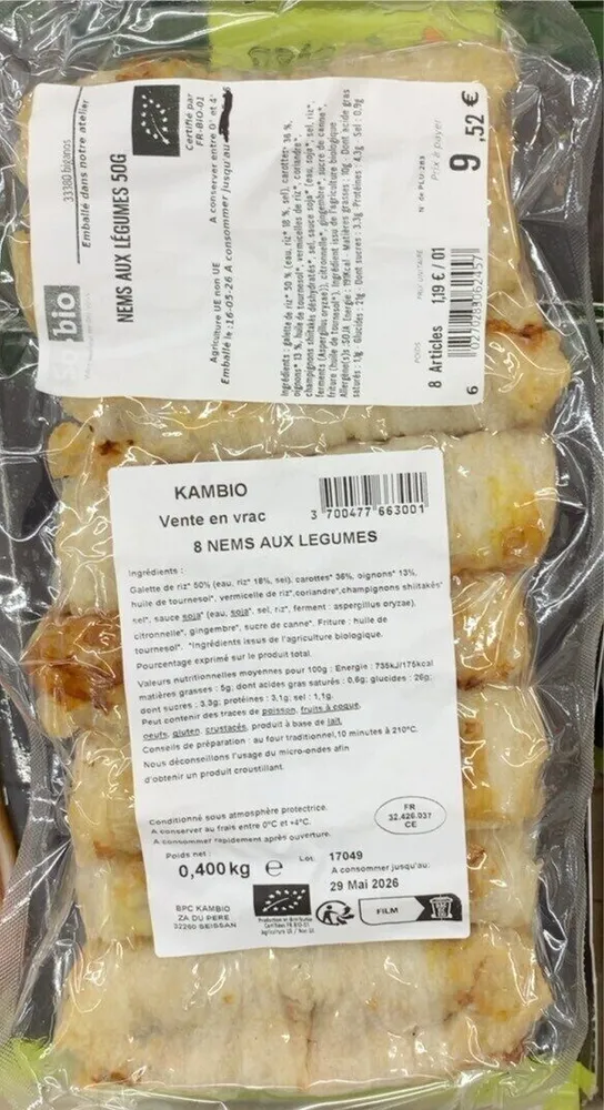Nems aux legumes