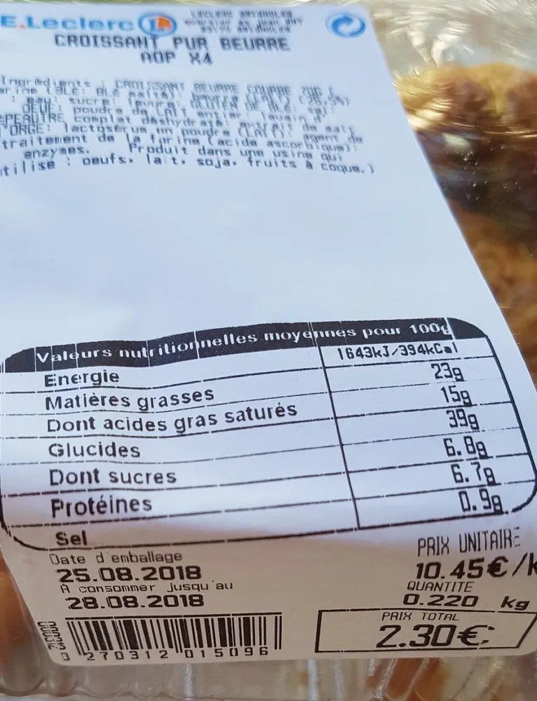 Croissant pur beurre