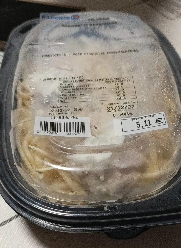 Pâtes carbonara