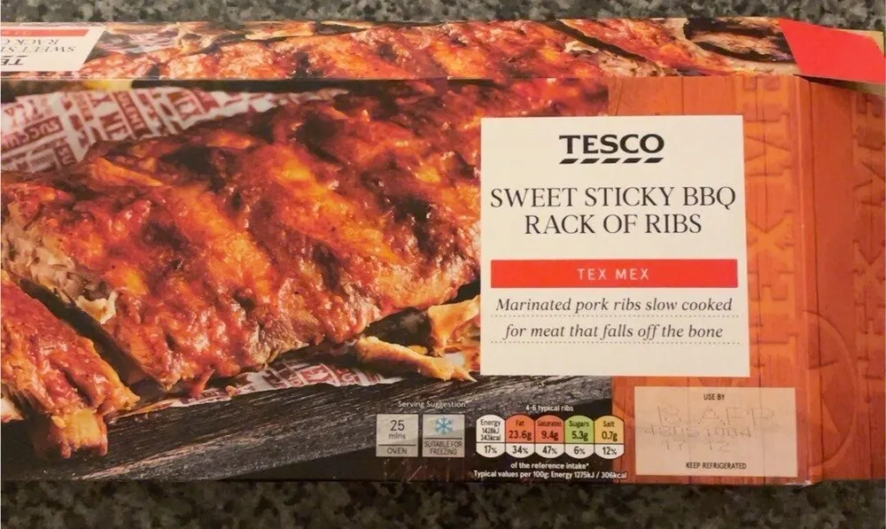 Sweet sticky BBQ rack of ribs