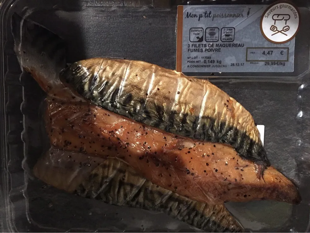 3 Filets de maquereau fumés au poivre
