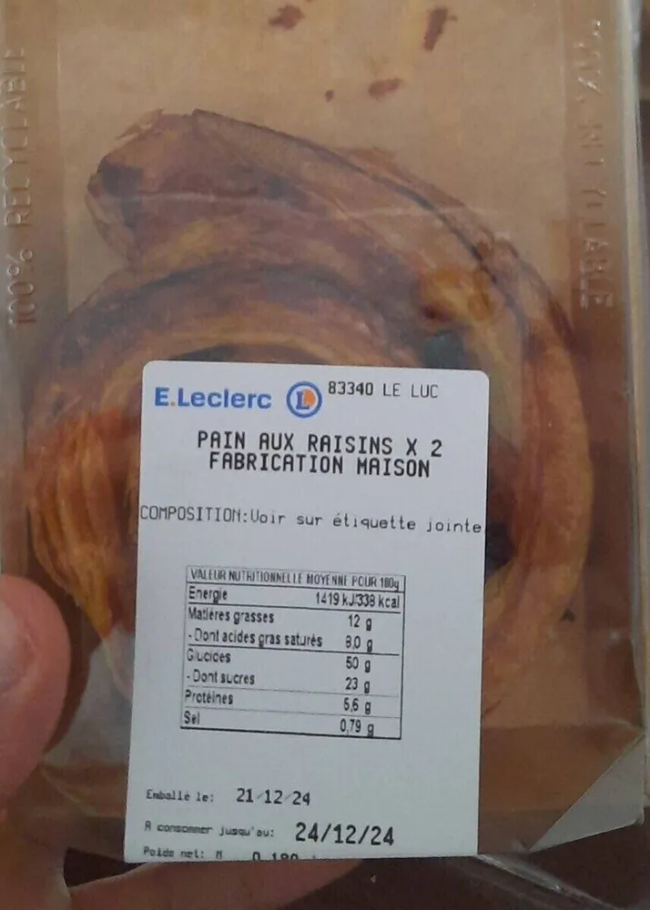 Pain aux raisins x 2