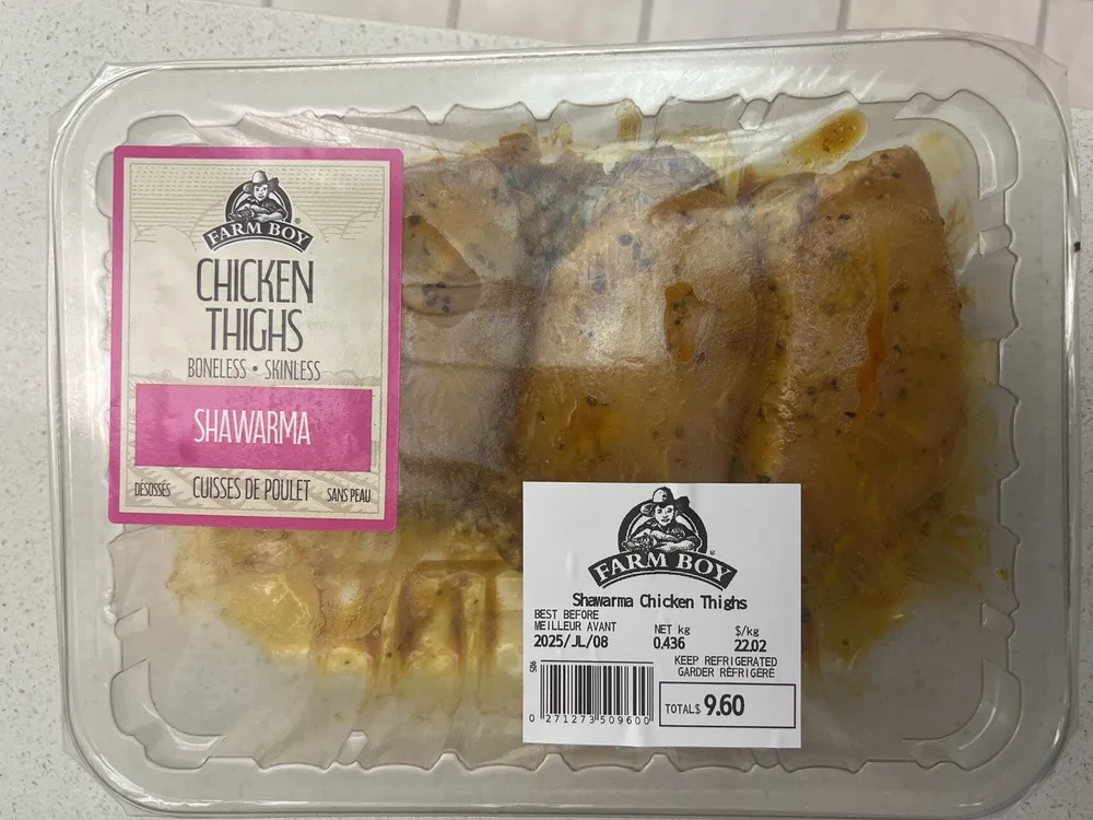 Shawarma Chicken Thighs (Boneless, Skinless)