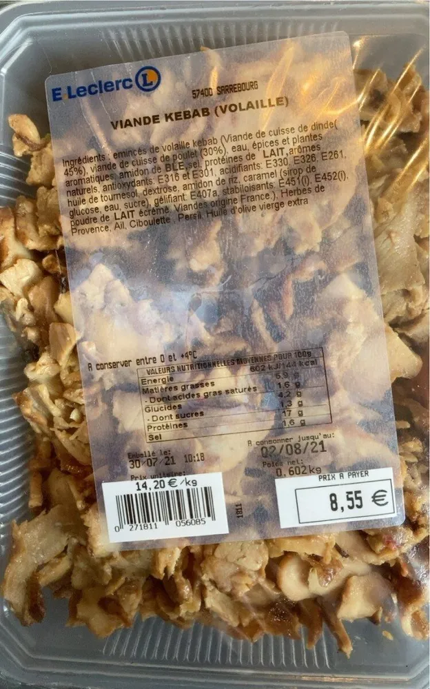 Viande kebab (volaille)