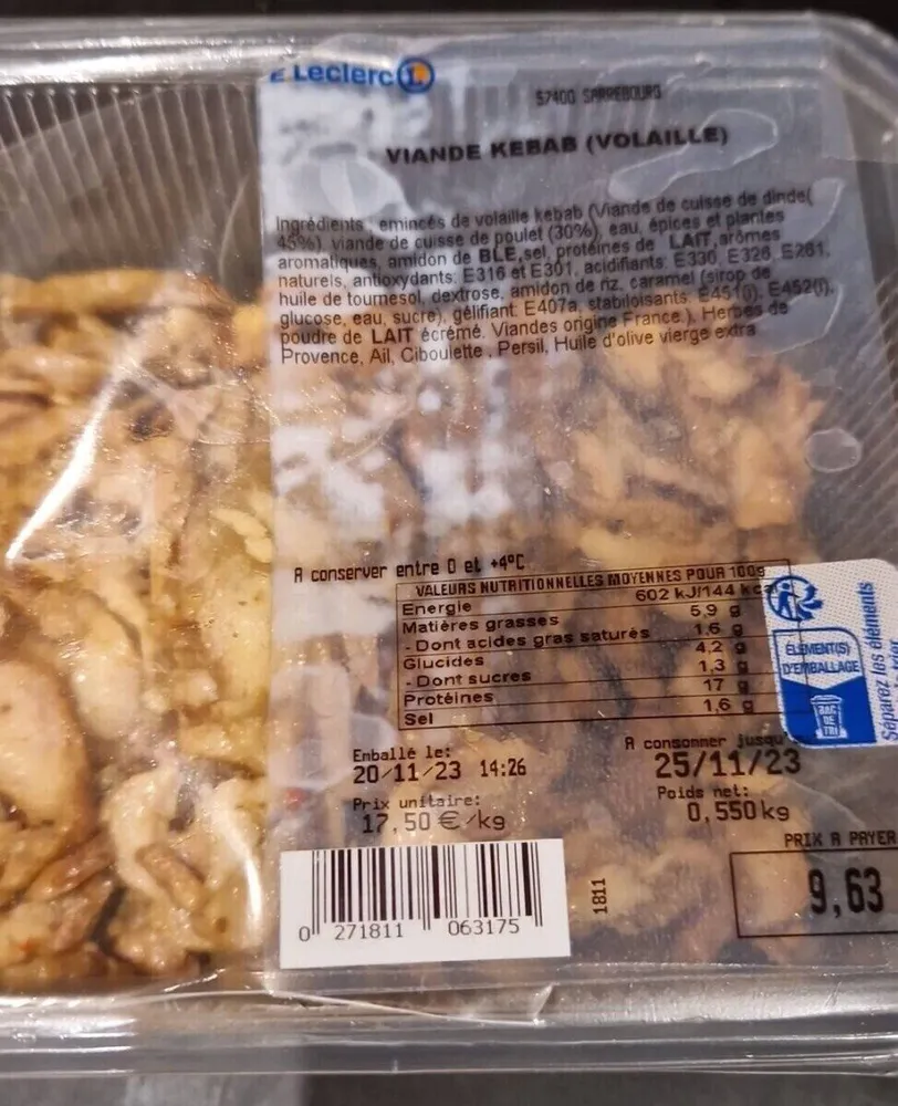 Viande kebab
