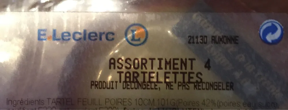 Assortiment tartelette