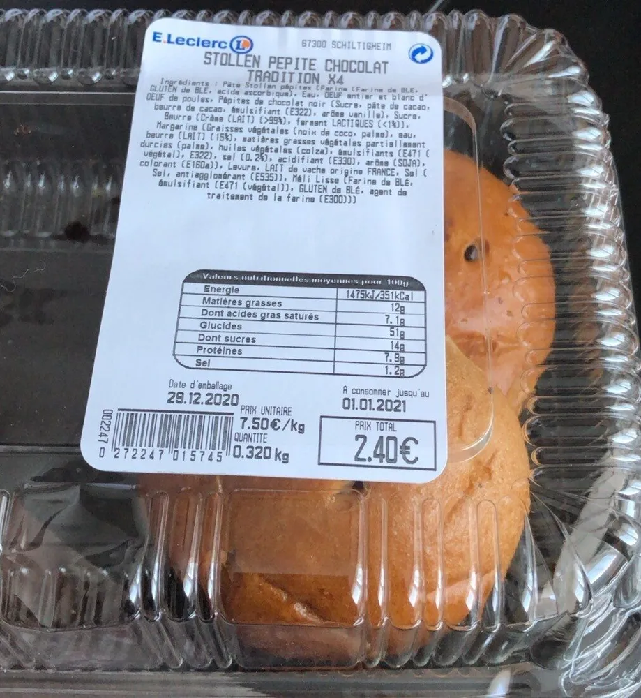 Stollen pepite chocolat