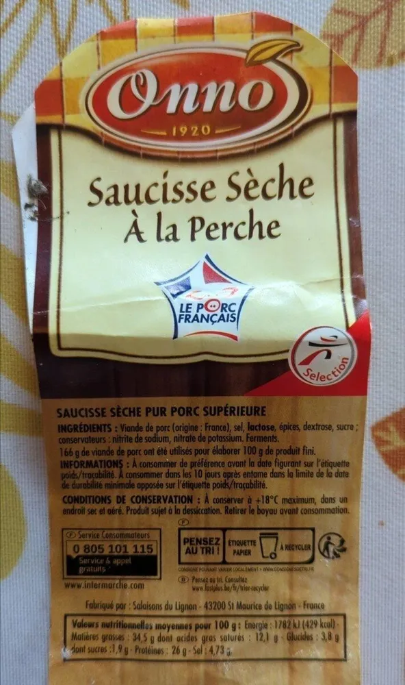 Saucisse sèche à la perche