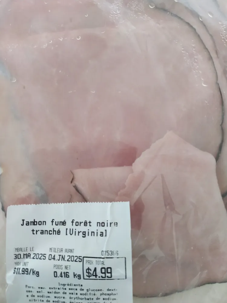 Jambon fumé forêt noire tranché (Vurginia)