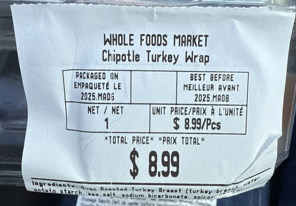 Whole Foods - Chipotle Turkey Wrap