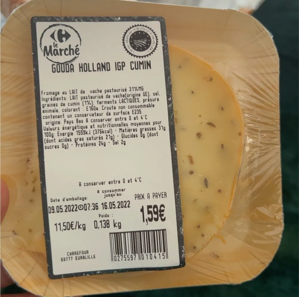 Gouda holland IGP cumin