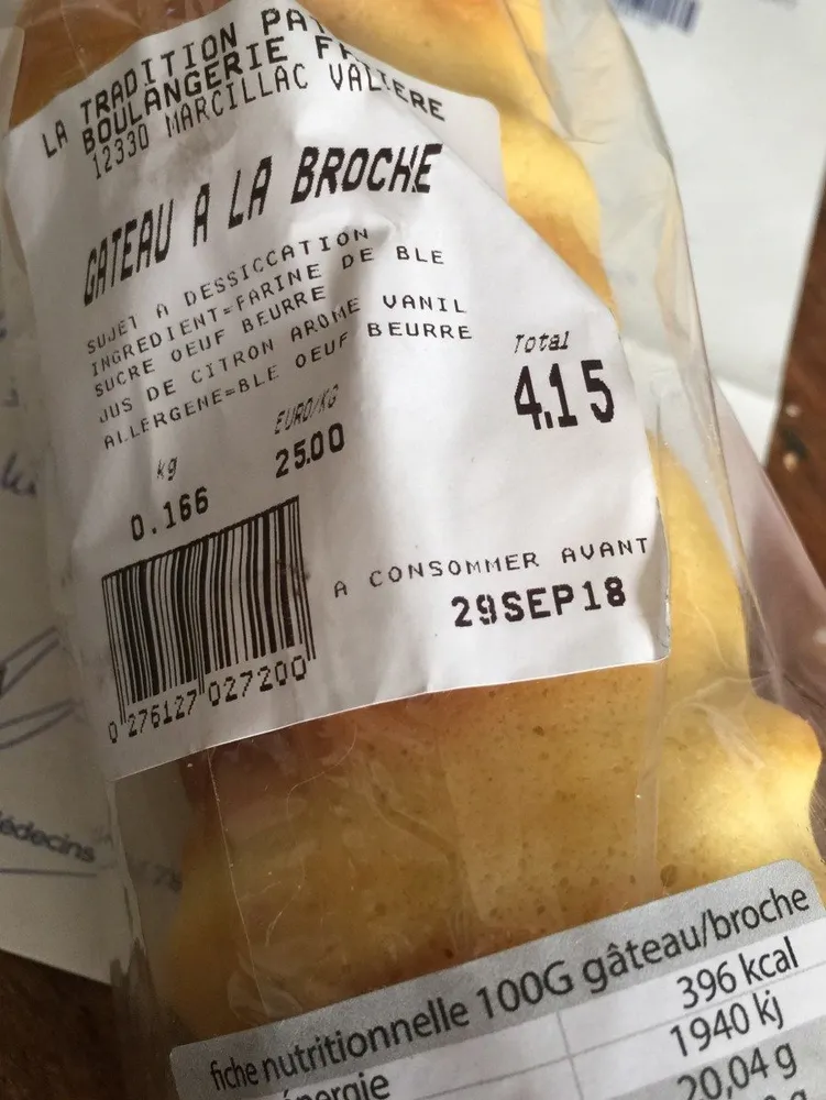 Gateau a la broche