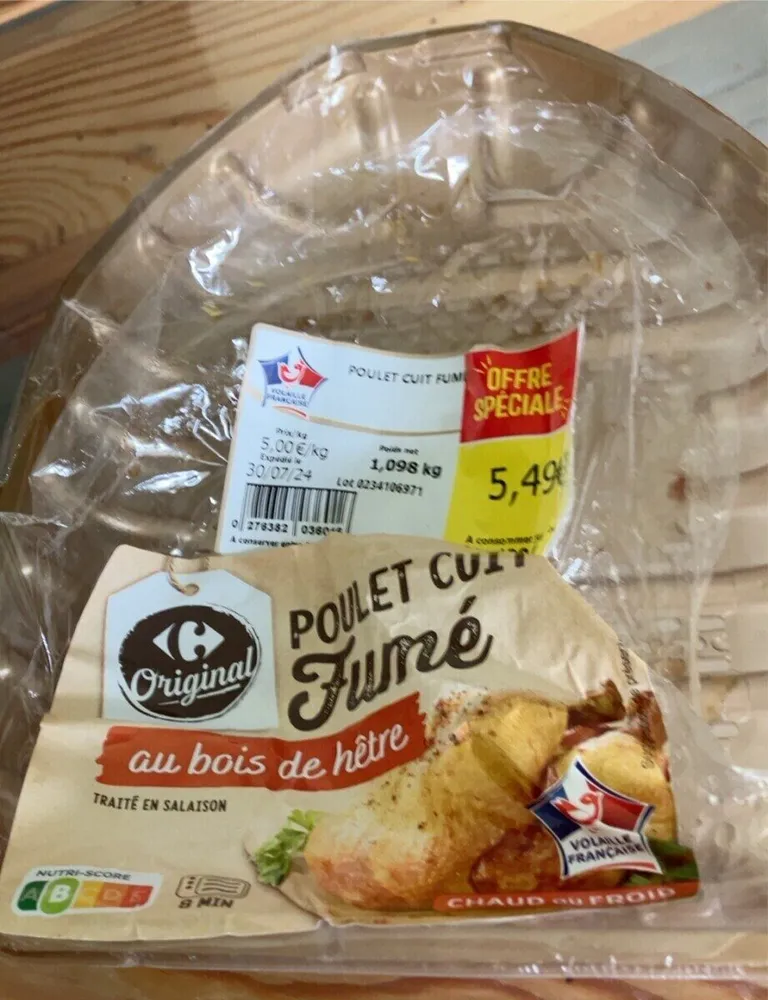 Poulet cuit fumé
