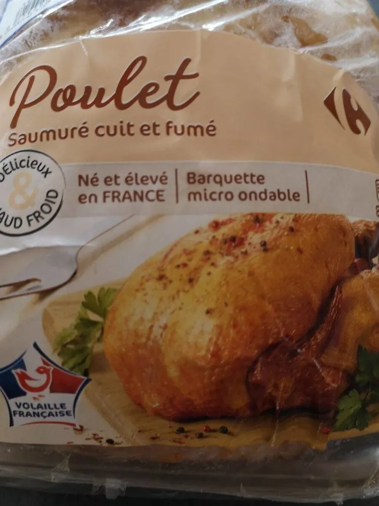 Poulet saumuré cuit et fumé