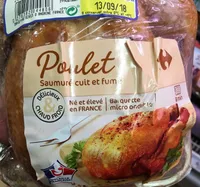 Poulet saumuré cuit et fumé