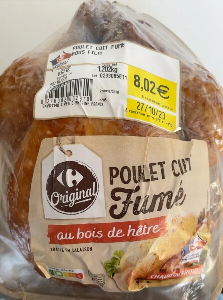 Poulet cuit fumé