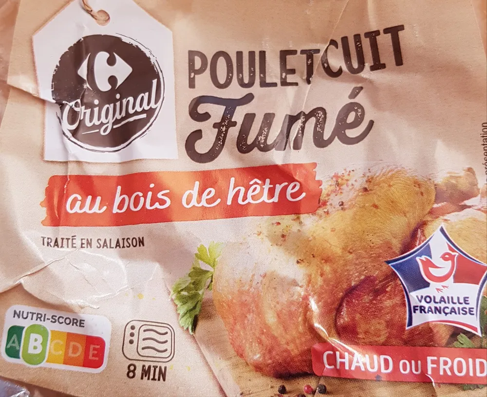 Poulet cuit fumé au bois de hêtre