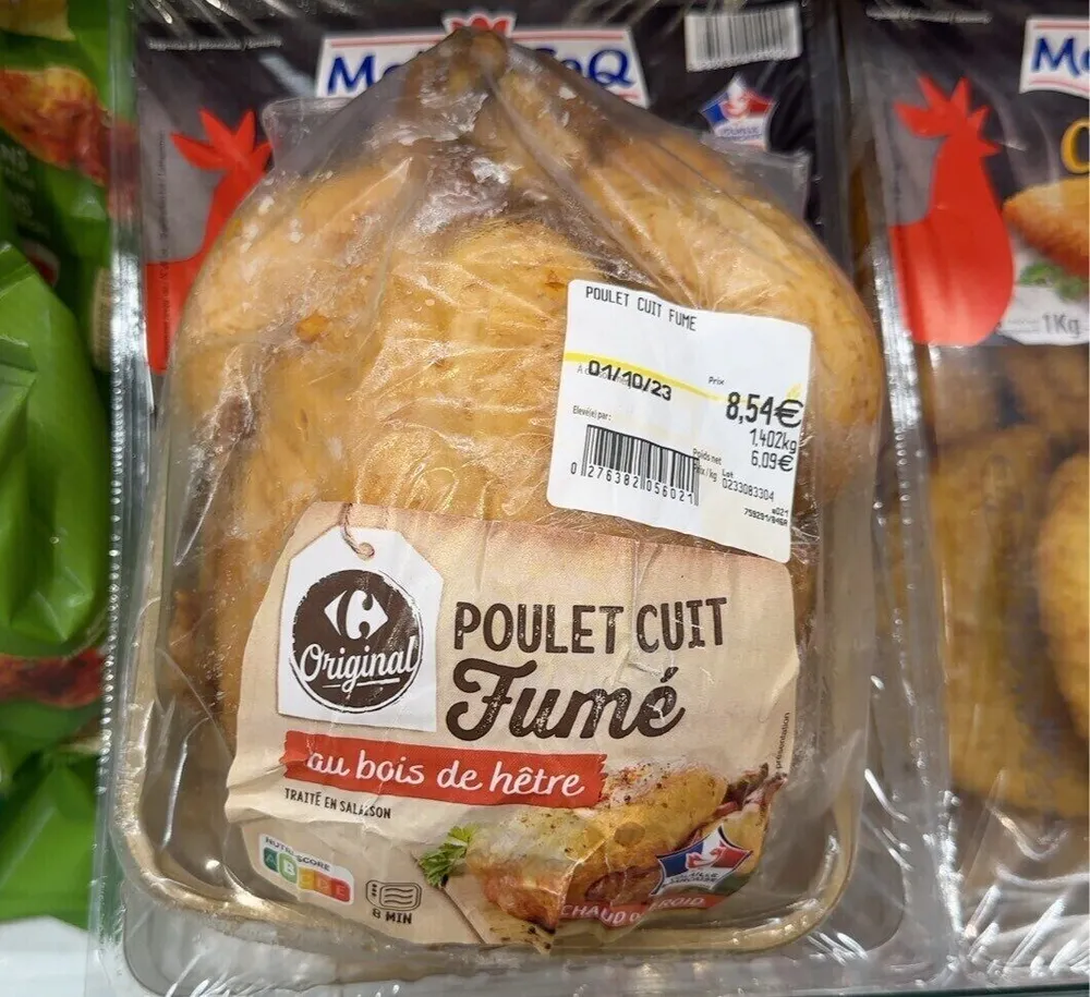poulet cuit fumé