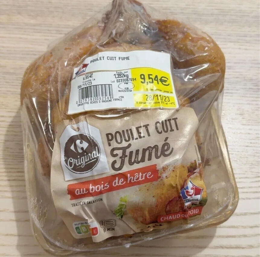 Poulet cuit fumé