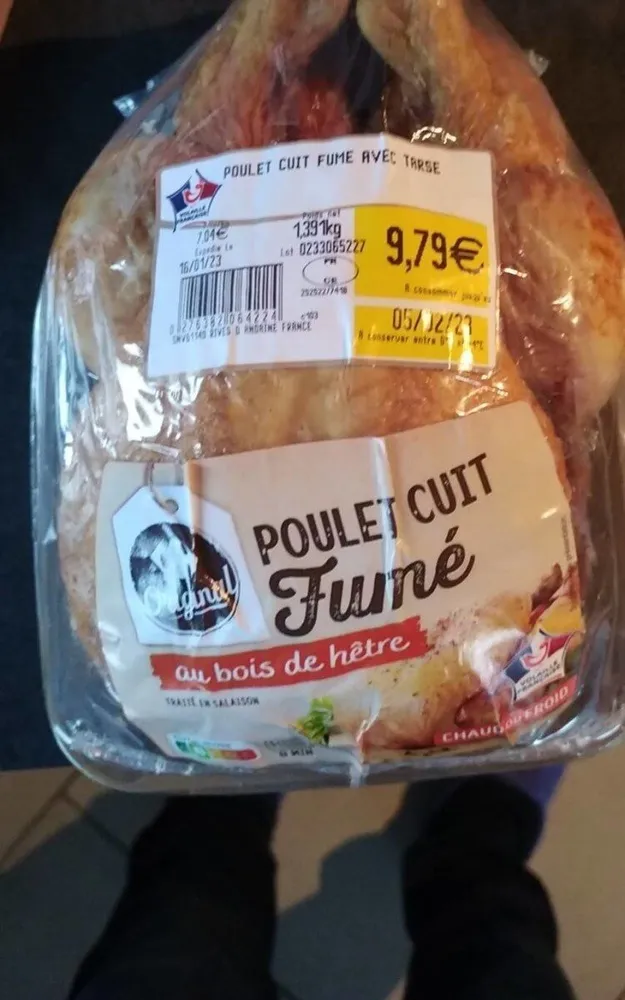 Poulet cuit fumé