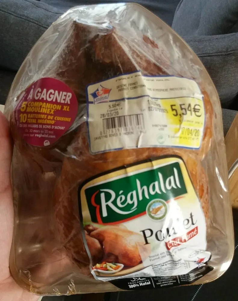 Poulet cuit fumé
