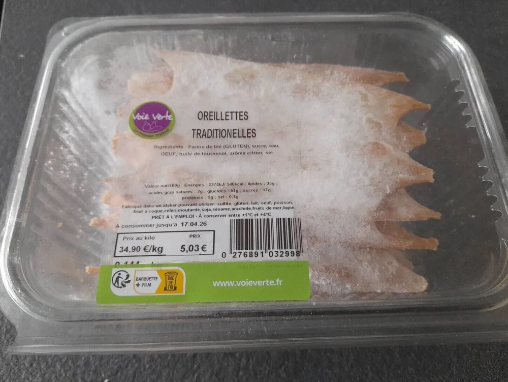 Oreillettes traditionnelles