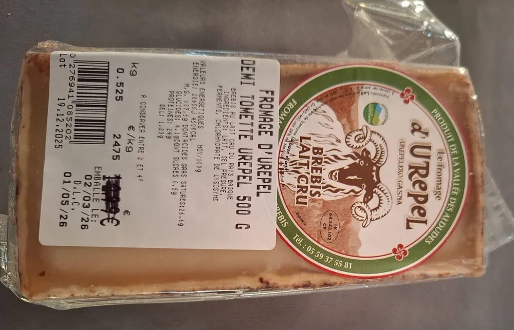 Fromage D'Urepel, demi Tomette Urepel, 500 g