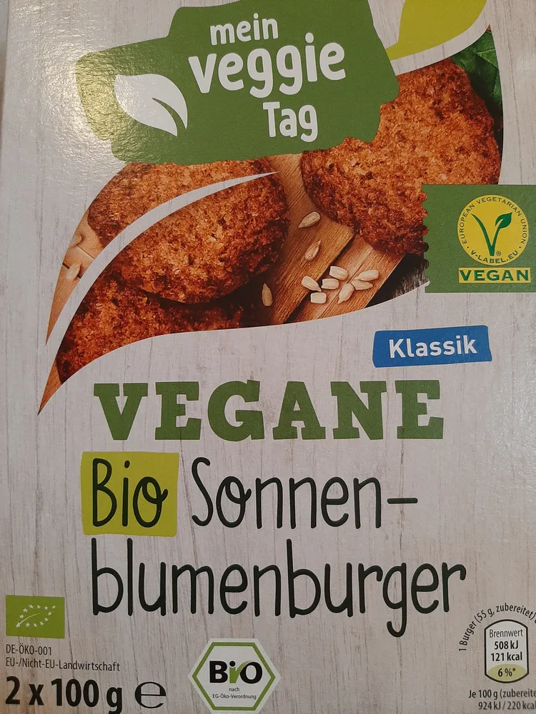 Vegane Bio Sonnenblumenburger
