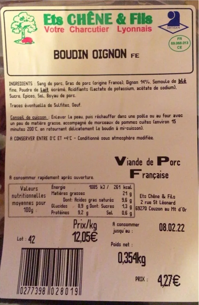 Boudin oignon
