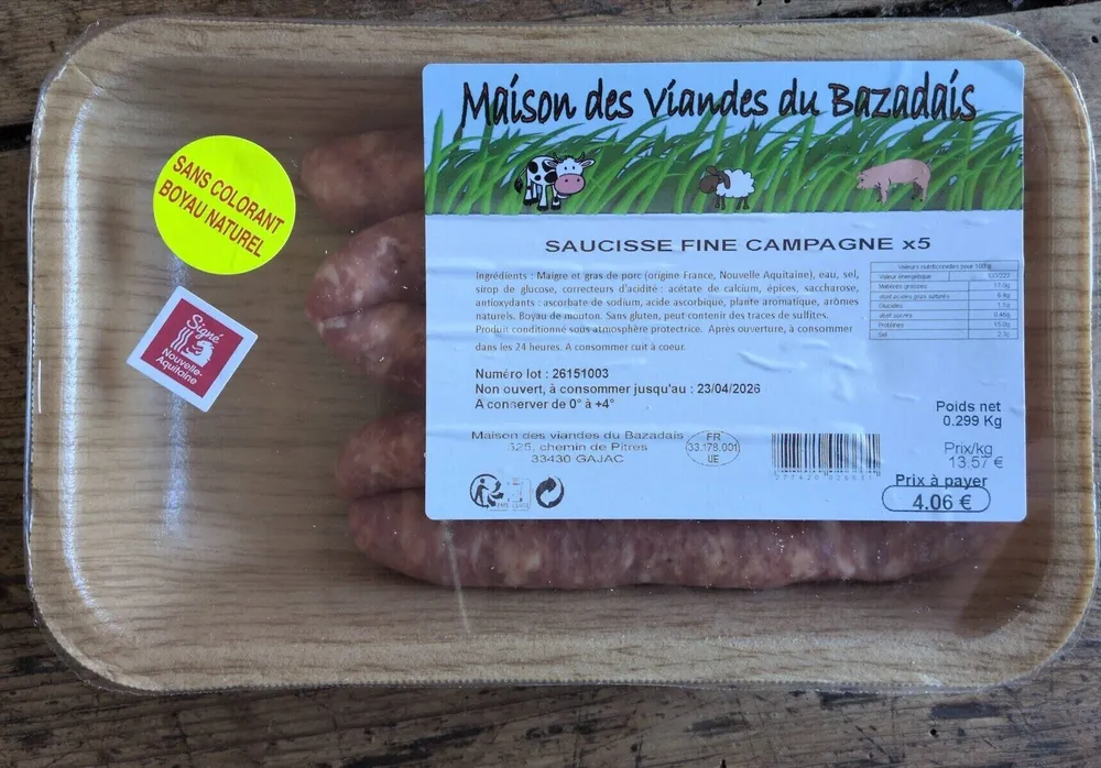 Saucisse fine campagne x5