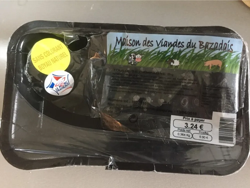 Saucisse Toulouse campagne bq