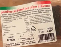 Jambon cru fume des alpes italiennes