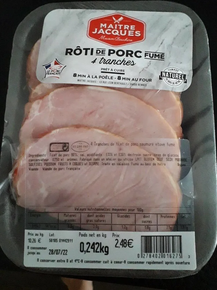 Rôti de porc fumé