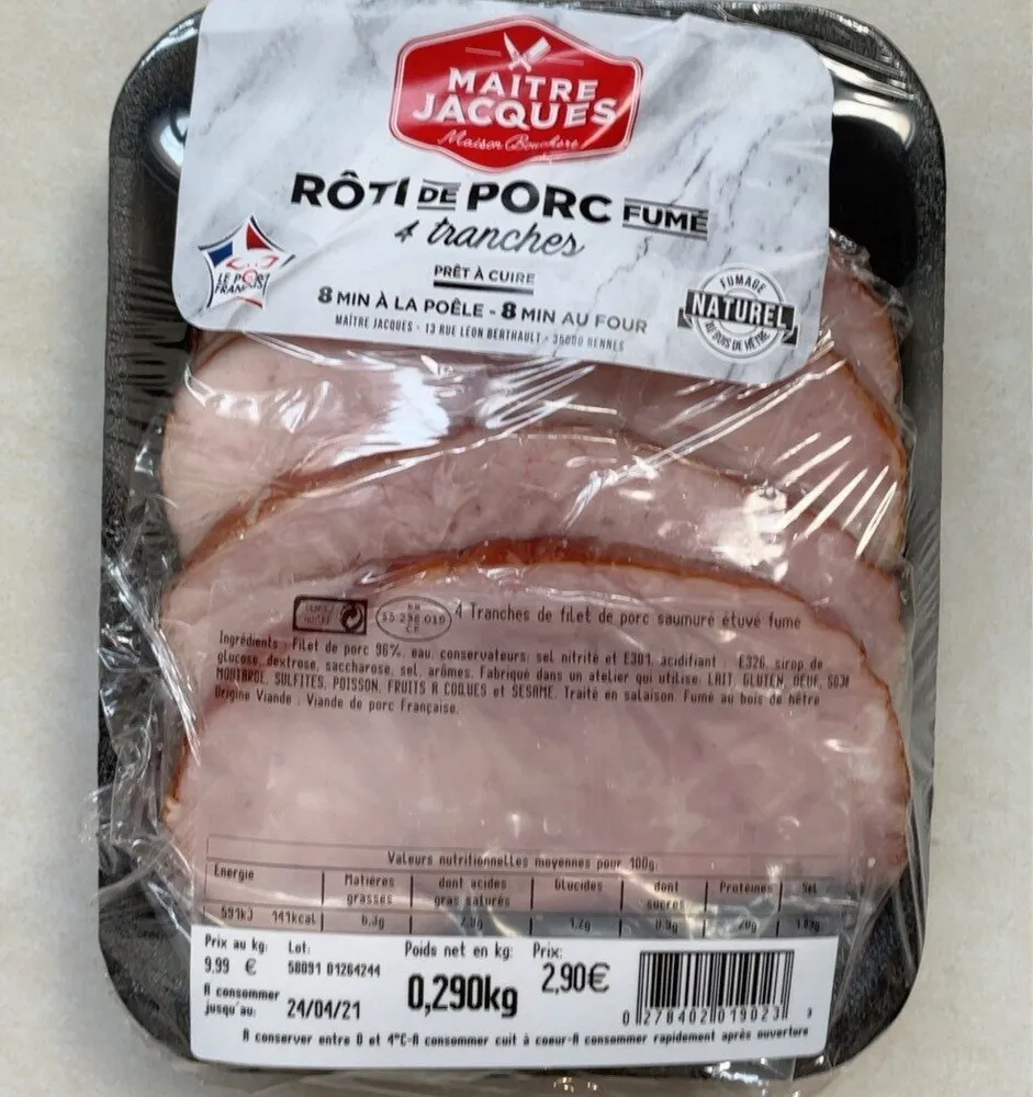 Roti de Porc Fumé 4 tranches