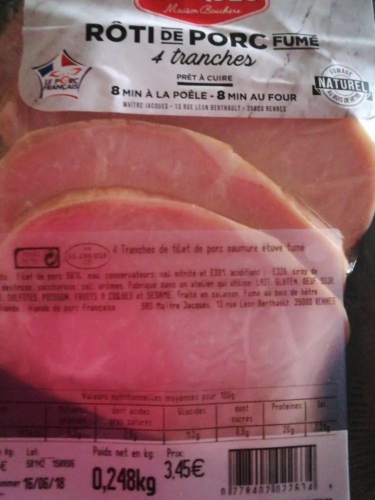 Rôti de porc fumé