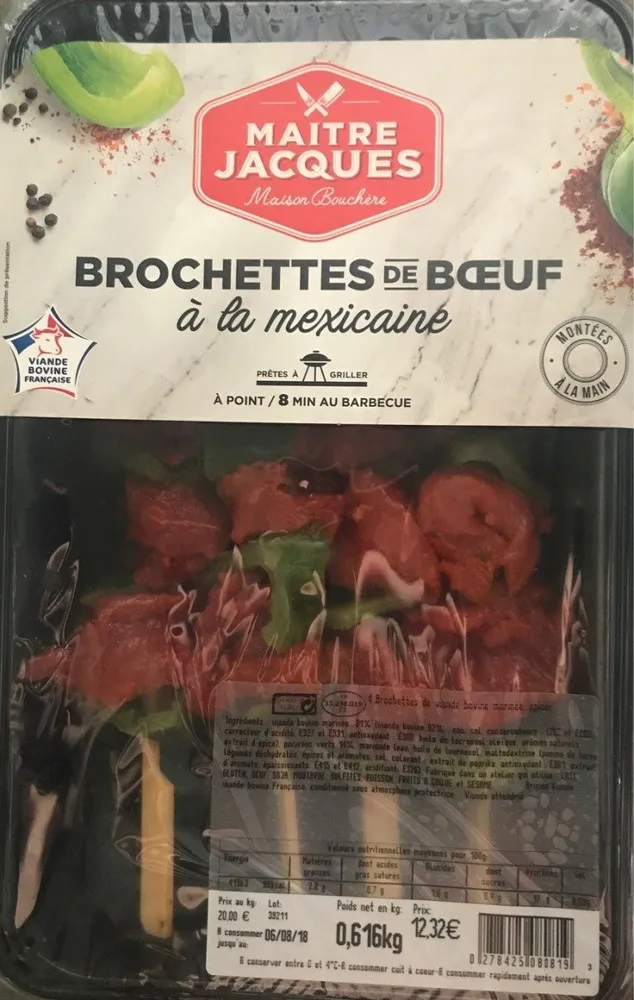 Brochettes de boeuf a la mexicaine